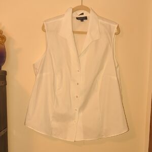 Jones New York Crisp White Sleeveless Blouse